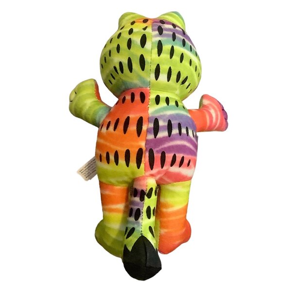 Garfield Tie-Dye Plush Toy 9.5" Colorful Rainbow Striped Stuffed Animal - Picture 4 of 6